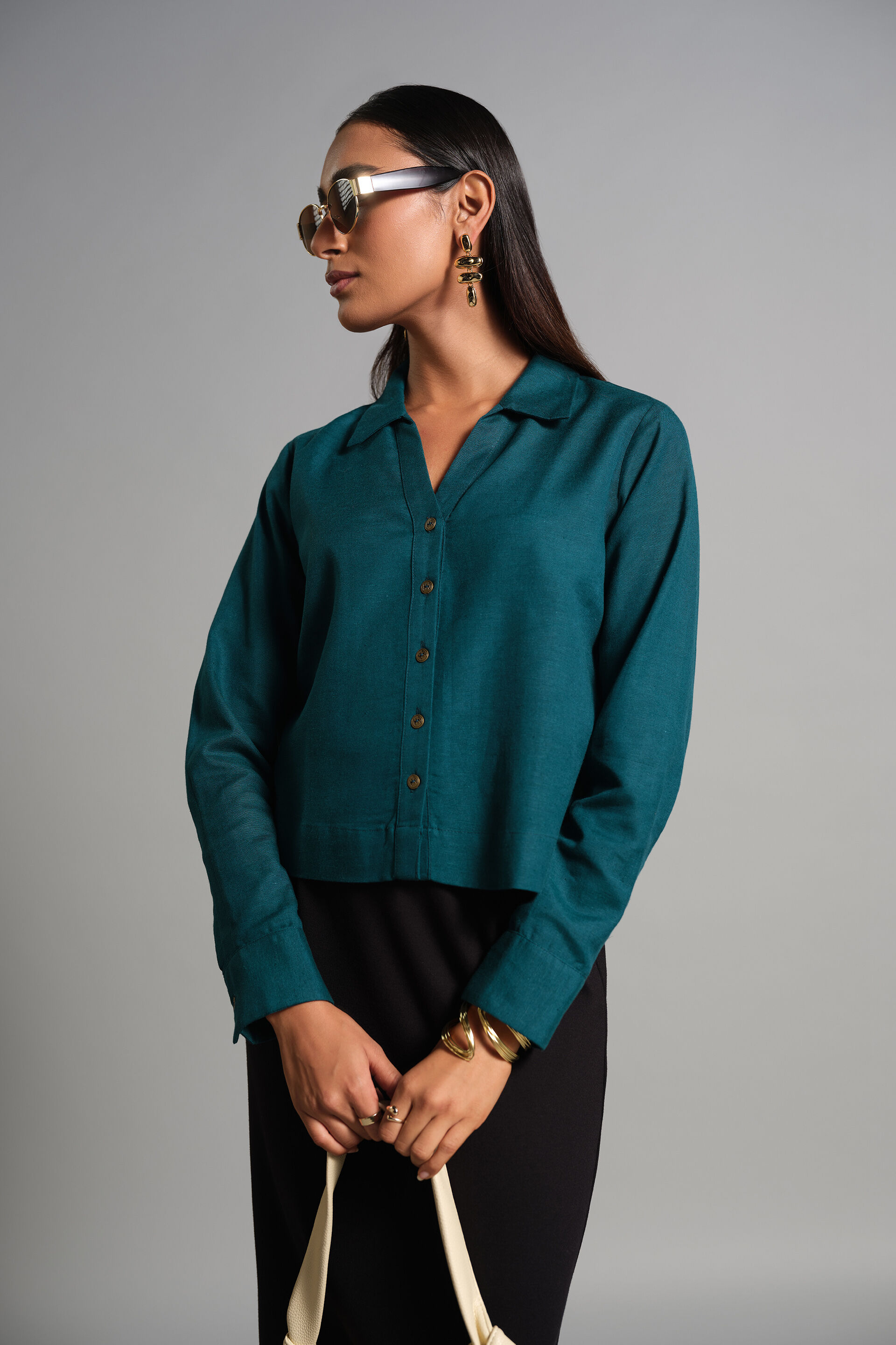 Ilana Shirt, Teal, image 1